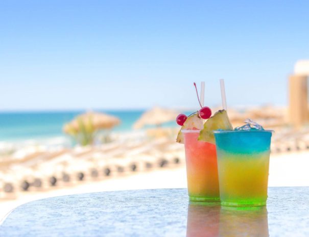 Frozen drinks served beach front at Las Palomas Beach & Golf Resort!